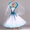 Stage Wear Black Rhinestones Ballroom Dance Competition Dress Standard Dresses Modern Costume Waltz Luminous Costumes