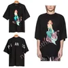 T-shirts pour hommes Mens Designer Pa Tshirt Marque de luxe T-shirts Imprimer Palms Tees Femmes Angles à manches courtes Mermaid Crew Neck Tops Vêtements Vêtements SXL