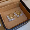 Stud Earrings FFLACELL 2023 French Vintage Raindrop Pearl Cloud Fringe For Women Girls Fashion Party Jewelry Gifts