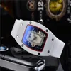 Digite version Skeleton Dial All Fiber Pattern Case Japan Sapphire Woman Watch Rubber Designer Sport Watches2845