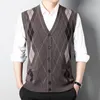 Herenvesten Zakelijk Casual Bovenkleding Warm mouwloos vest Gebreide trui Vest Tops 230302