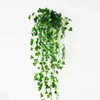 Dekorativa blommor 1st konstgjorda gröna blad Garland växter Ivy Vine lövverk plast Fake Party Supplies Wedding Garden Home Decoratio