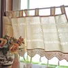 Curtain Cotton Linen Crochet Half Coffee Shop Office Cabinet Small Short El Decorative