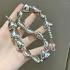 Choker gsold 3d metal love heart z koraliki naszyjnik słodki chłodny łańcuch geometryczne dławiki letnie kobiety biżuteria mody