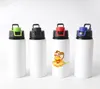 sublimación 20 oz vaso de botella recta para niños Vaso de aluminio a prueba de fugas Botella de agua deportiva para acampar Viajes Oficina y al aire libre