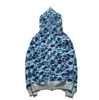 Herenontwerper Hoodie Volledige zip -omhoog Shark Hoodies voor vrouw Black camouflage jas Blue Hoody Hoody Hooded Sweatshirt Man Dames trui lange mouw mode 77