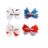 Children's bow hairpin Color stripe star American Independence Day flag fabric hairpin GC1996