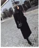 Kvinnors dikerockar 2023 Autumn Suede Coat Womenr Long Elegant Outwear Kvinnlig överrock Slim Cardigan var tunn tjockare