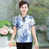 Kadın bluzları retro Çinli kadınlar bluz geleneksel vintage eğik gömlek zen yaz saten oryantal kadın üstleri mandalina yaka cheongsam