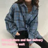 Blouses femme Chemises Style coréen chemises à carreaux surdimensionnées chemisier femmes automne coton chemisier à manches longues chemisiers grande taille chemise boutonnée Blusas 230303