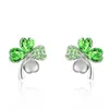 Stud Earrings ER-00355 Austrian Crystal Silver Plated Clover For Women Trending Products 2023 Valentine's Day Gifts