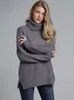 Kvinnors tröjor Fitshinling Fashion Woman Winter Sweater Knitwear 6 Färger Solid Women's Turtleneck Sweaters and Pullovers Jumper Sale 230303