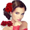 Beyaz/Kırmızı Gül Çiçek Başlıkları Taraklar Düğün Gelin Moda Takı Kadın Balo Başlık Cazibesi Saç Aksesuarları Saç Pimleri Klipler