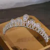 Fermagli per capelli Colore argento Strass Corona e Tiara Accessori per gioielli da sposa per donna Copricapo da sposa C040