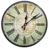 Настенные часы романтические модные часы скандинавский дизайн ретро безмолвные круглые промышленные деревенские рельеф