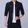 Ternos masculinos 2023 homens Moda Stand Collar Slim Fit Fit Chinese Alta qualidade Misture Jaqueta de terno / tendência casual masculino Blazer de lã Blazer Coat