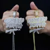 Pendentif Colliers Chaînes Glacé Bling CZ Lettre Certifié Steppa Pendentif Collier Cubique Zircone Pistolet Charme Colliers Hommes Mode Hip Hop Bijoux T230303