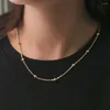 Chaînes 2mm Mince 585 Or Rose Couleur Perlé Satellite Collier Pour Femmes Fille À La Mode Boule Lien Chaîne 50 cm 60 cm Bijoux Cadeau CN46A