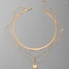 Pendant Halskette Luxus Mond Halskette für Frauen romantische Herz glänzender Strassmulti-Schicht-Schlüsselbeutel Kette Choker Schmuck 17601