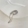 Backs Coldings 1PC chrząstka ucha mankiet fałszywy łańcuch piercingowy klip mody w stylu kryształowy Korea 2023 Prosty