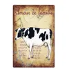 Farm Tin Sign Milk Vintage Metal Sign Plaque Metal Vintage Farmhouse Wall Decor Cow Pig Retro Metal Signs Man Cave Decor personalized Tin Signs Size 30X20CM w01