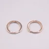 Hoop oorbellen Real Pure 18K Rose Gold Gift Smooth Cut Corner 1.2-1.4G voor vrouw