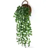 Decorative Flowers 2PCS 90cm Artificial Green Plants Hanging Ivy Leaves Grape Fake Vine Home Garden Wall Party Decoration