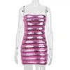 Vestidos casuais xiktop couro zípe de zíper skirt street estilo slim cintura mini gelo sexy seda macia vestido plissado fofo harajuku