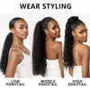 Synthetic Long Wavy Ponytail Hair Kanekalon Futura Drawstring Ponytail Clip in Hairpiece Body Wave Ponytails for Black Women