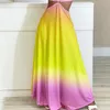 Lässige Kleider Sexy für Frauen Europäische und amerikanische Damenbekleidung 2023 Sommermode Farbverlaufsdruck Schlinge Loses Kleid