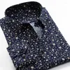 Herren-Freizeithemden, Modell Terbaru Kaus Kasual Pria Tampan Super Longgar Lengan Panjang Motiv Bunga Ukuran Besar Kaos Oblong