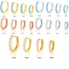 Orecchini a cerchio 2 pezzi in acciaio inossidabile multicolore Cz cartilagine orecchino semplice trago Daith Conch Rook aderente gioielli piercing all'orecchio