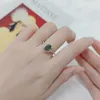 Bagues en grappe GEM'S BALLET Bague en argent pour femme 1.19CT 6X8mm Oval Cut Pave Moss Agate Engagement In 925 Sterling