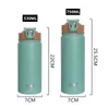 Water Bottles Large Capacity Double Stainless Steel Thermos Mug With Straw Portable Vacuum Flasks Creative Thermal Bottle Tumbler Thermocup 230320