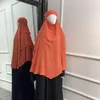 Roupas étnicas Mulheres muçulmanas Moda 3 Camadas Long Khimar niqab headsarf orações modestas peças de vestuário completo hijab véus dubai islam jibab