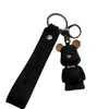 Creative Cute Silicone Slippers Bear Keychain Cartoon Car Key Ring Resin Bear Key Chain Bag Charm Pendant Accessories Gifts