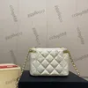 22K Designer Pearl Crush Gold Ball Box Bags Mirror Lambskin Vanity z metalowym sprzętem Matelasse łańcuch Crossbody Card Card Karta na ramię Mini Cosmetic Case 10cm/16 cm