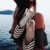 صندل 2023 نساء الصيف Espadrilles Stripe Lace Up مسطح منصة حزام الكاحل Gladistor للمرأة