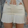 Skirts Fantoye Low Waist Pleated Tenni Summer Y2k Clothes Solid Slim Casual Elegant A Line Black Shorts Skirt Female 230302