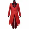 Anime Costumes Alastor Hazbin Hotel Cosplay Come Uniform vuxna män kvinnor fest halloween karneval jul kommer röd kostym klädset z0301