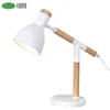 Tafellampen arm bureau lamp massief houten ontwerper Koreaanse kleine lampara led escritorio moderne creatieve mode luminaria de mesa