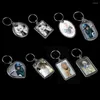 Keychains 3Pcs Acrylic Transparent Insert Po Picture Frame Keyrings Rectangle Blank Keychain DIY Split Ring Key Chain Gift