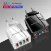 USB Wall Charger Multiport 3.0 Szybkie ładowanie dla wszystkich urządzeń ładujących USB 4 Porty USB Adapter ładujący