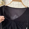 Camisetas femininas renda preta sexy para mulheres v pesco