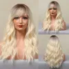 Синтетические парики easihair platinum brown ombre волнистые синтетические парики для женщин средней длины термостойкая.