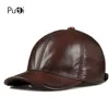 Ball Caps HL171 printemps authentique cuir baseball sport cap chapeau chapeau d'hiver masculin chaleur de vache cache cuir caps sboy chapeaux 5 couleurs 230303