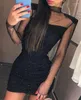 Casual Dresses Party For Women Sheer Mesh Long Sleeve Metallic Bodycon Dress & Europe America Fashion NightOut Skinny Chic Sexy