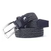 Riemen gemengde kleur elastische riem mannen geweven elastische stretch riem gevlochten gebreide stretch riem met overdekte gesp 138 "brede hoogwaardige Z0228