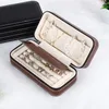 Smyckespåsar Portable Mini Leather Box Organizer Travel Case Earring Ring Halsband Lagring Velvet