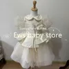 Girl's Dresses Baby Spanish Lolita Princess Ball Gown Bow Beading Design Birthday Party Christening Clothes Dresses For Girls Easter Eid A1348 W0224
